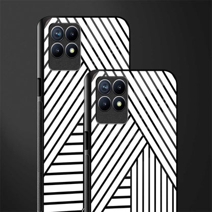classic white black patten glass case for realme 8i image-2