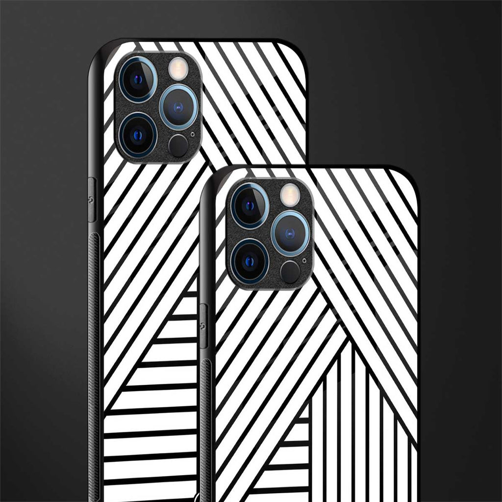classic white black patten glass case for iphone 12 pro max image-2