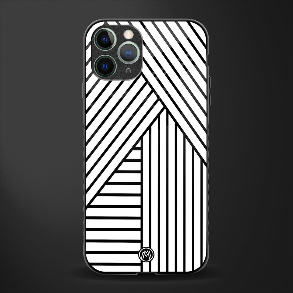 classic white black patten glass case for iphone 11 pro max image