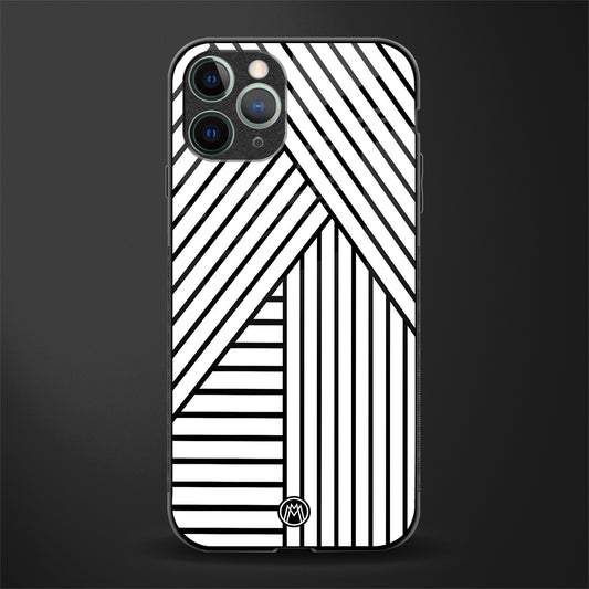 classic white black patten glass case for iphone 11 pro max image