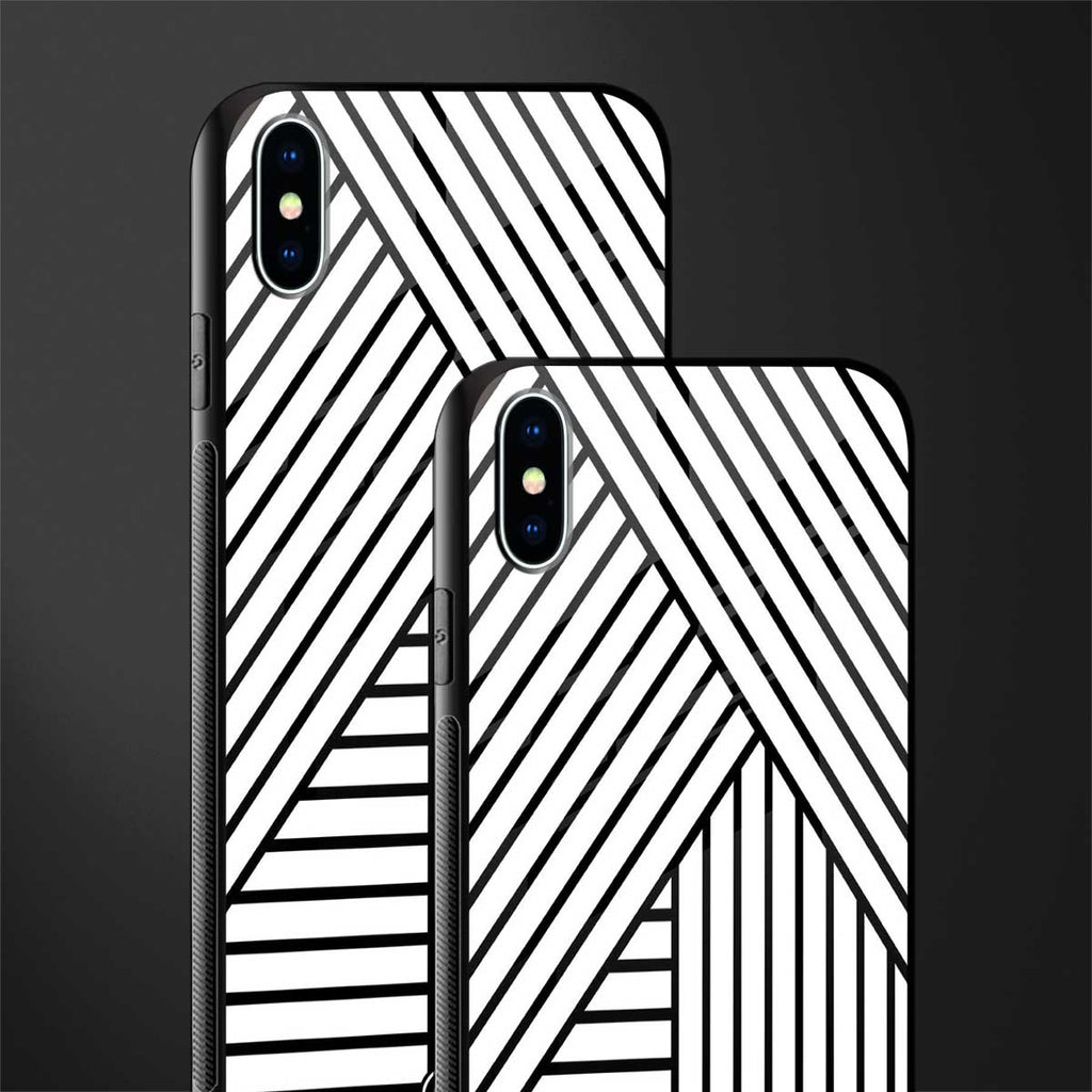classic white black patten glass case for iphone xs max image-2