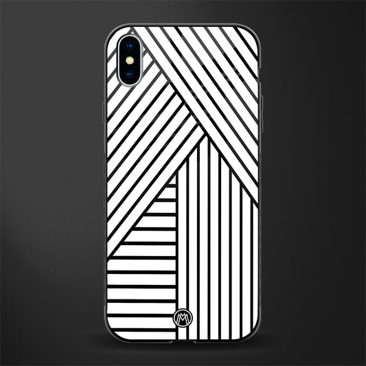 classic white black patten glass case for iphone xs max image
