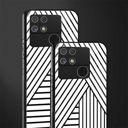 classic white black patten back phone cover | glass case for realme narzo 50a