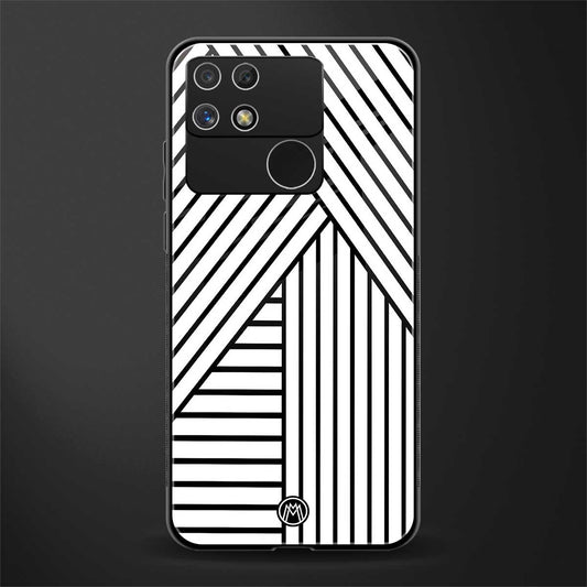 classic white black patten back phone cover | glass case for realme narzo 50a