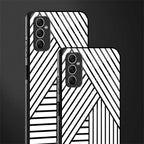 classic white black patten glass case for samsung galaxy m52 5g image-2