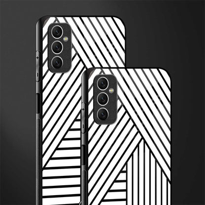 classic white black patten glass case for samsung galaxy m52 5g image-2