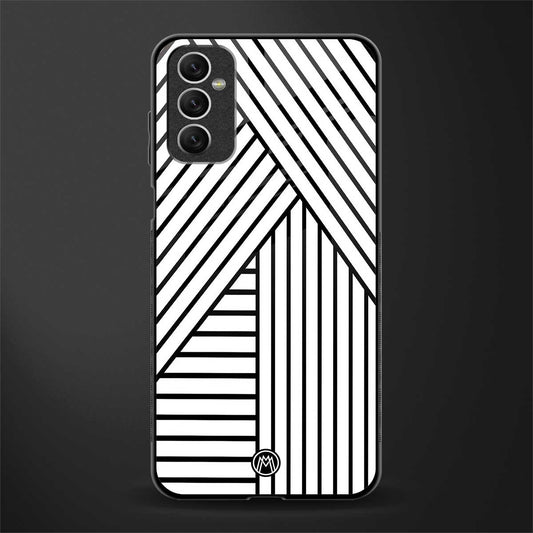 classic white black patten glass case for samsung galaxy m52 5g image