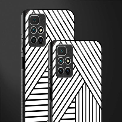 classic white black patten glass case for redmi 10 prime image-2
