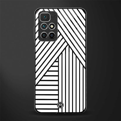 classic white black patten glass case for redmi 10 prime image