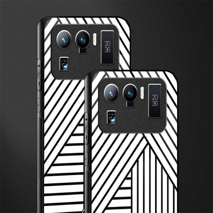 classic white black patten glass case for mi 11 ultra 5g image-2