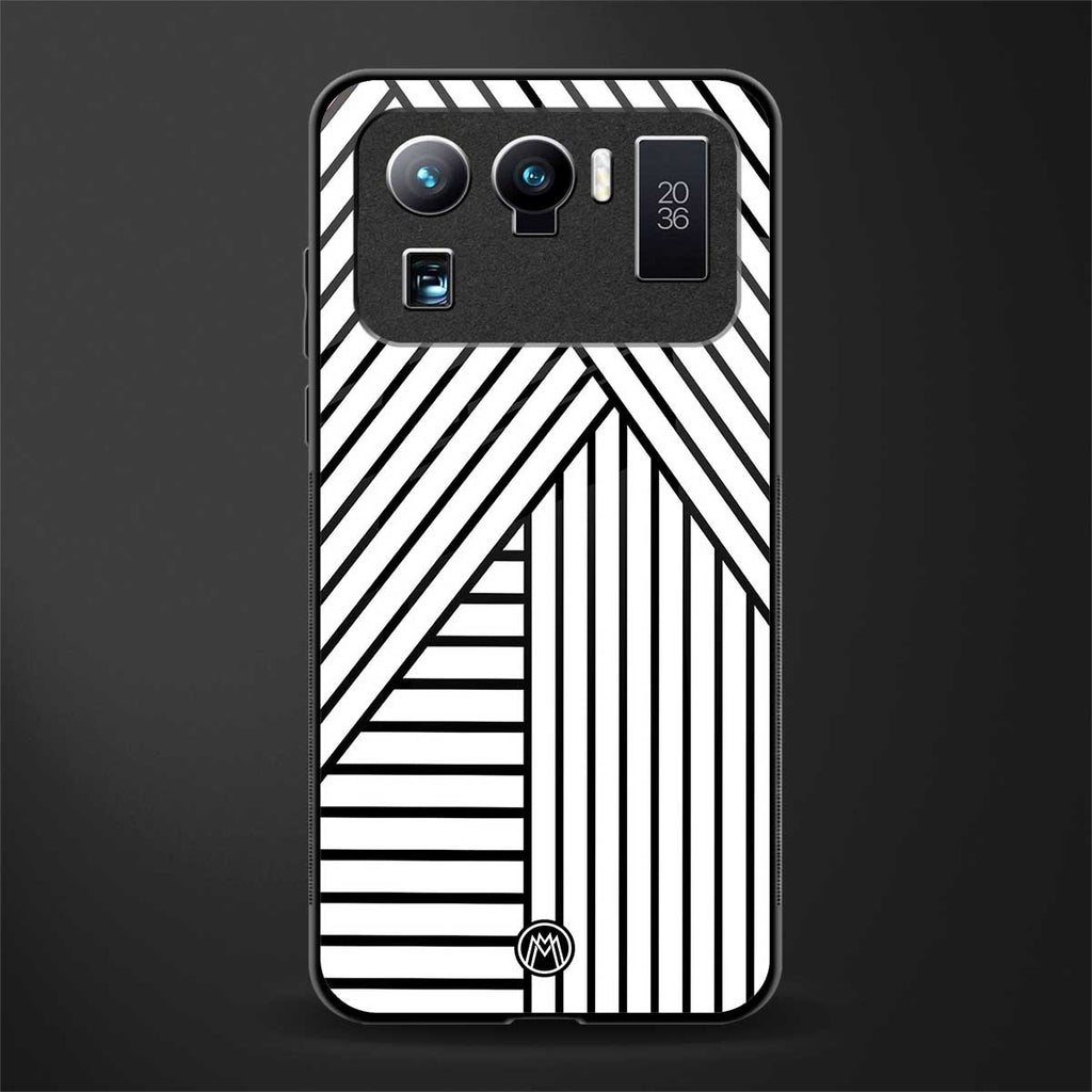 classic white black patten glass case for mi 11 ultra 5g image