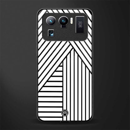 classic white black patten glass case for mi 11 ultra 5g image
