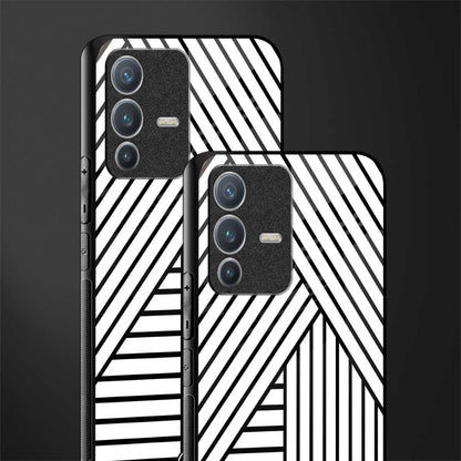 classic white black patten glass case for vivo v23 pro 5g image-2