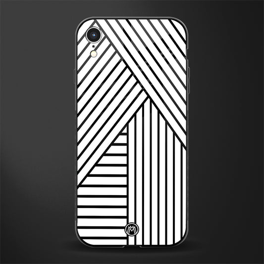 classic white black patten glass case for iphone xr image