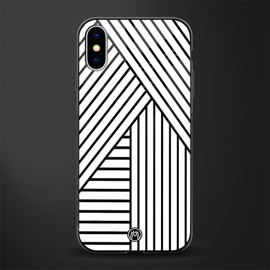 classic white black patten glass case for iphone x image