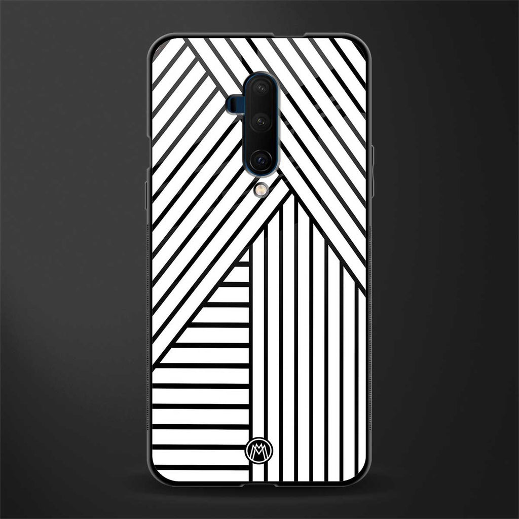 classic white black patten glass case for oneplus 7t pro image