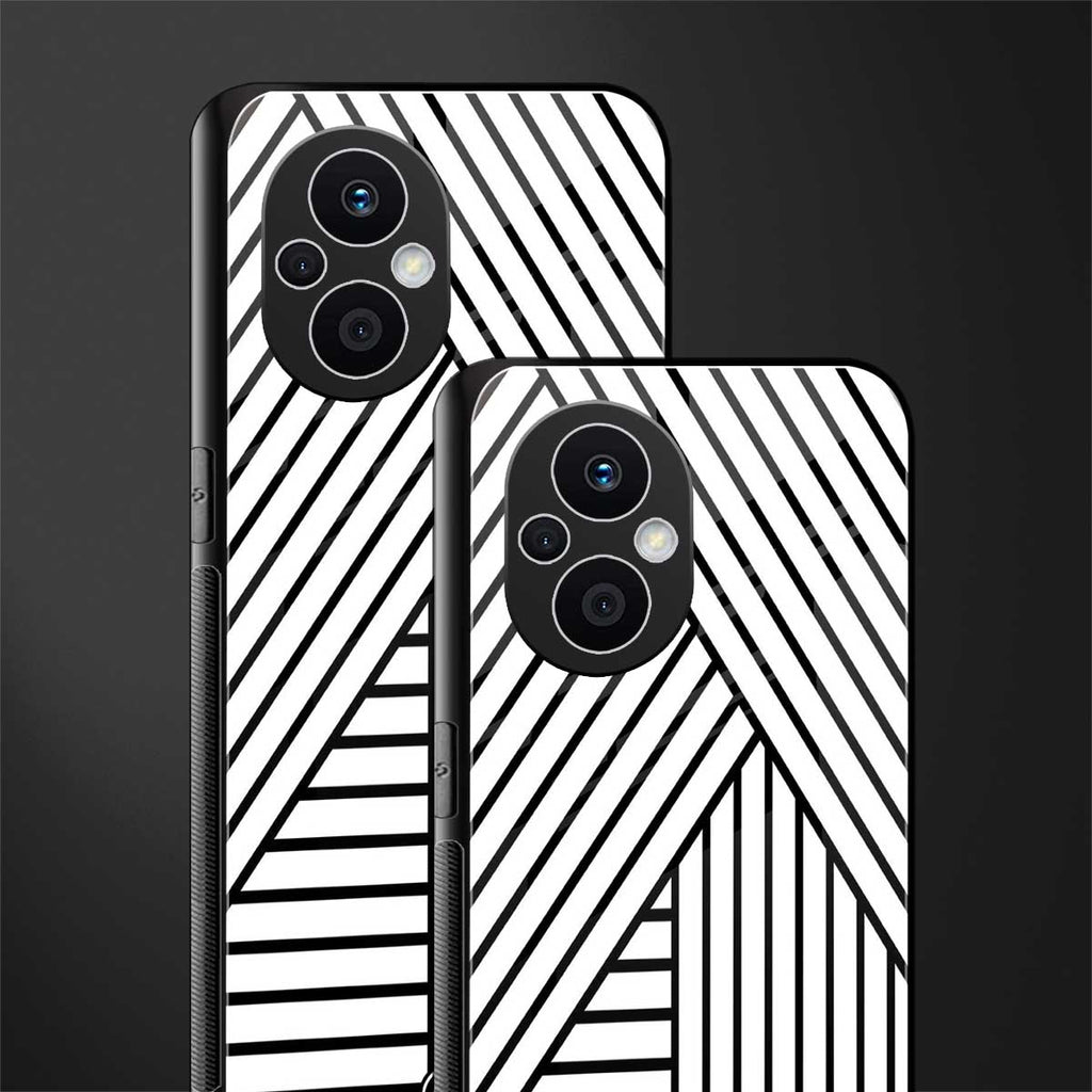 classic white black patten back phone cover | glass case for oppo f21 pro 5g