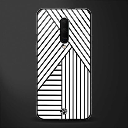 classic white black patten glass case for oneplus 7 pro image