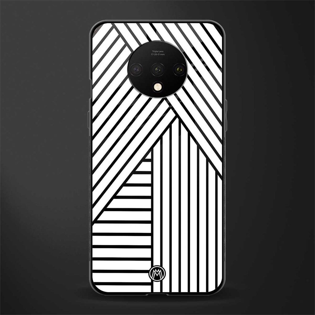 classic white black patten glass case for oneplus 7t image