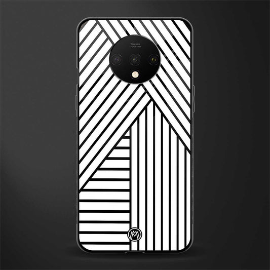 classic white black patten glass case for oneplus 7t image