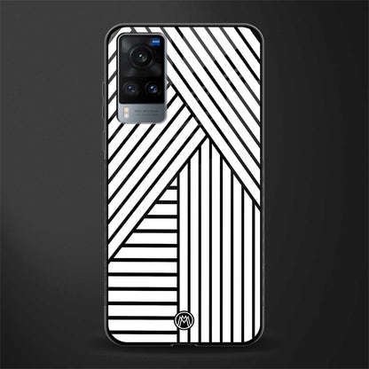 classic white black patten glass case for vivo x60 image