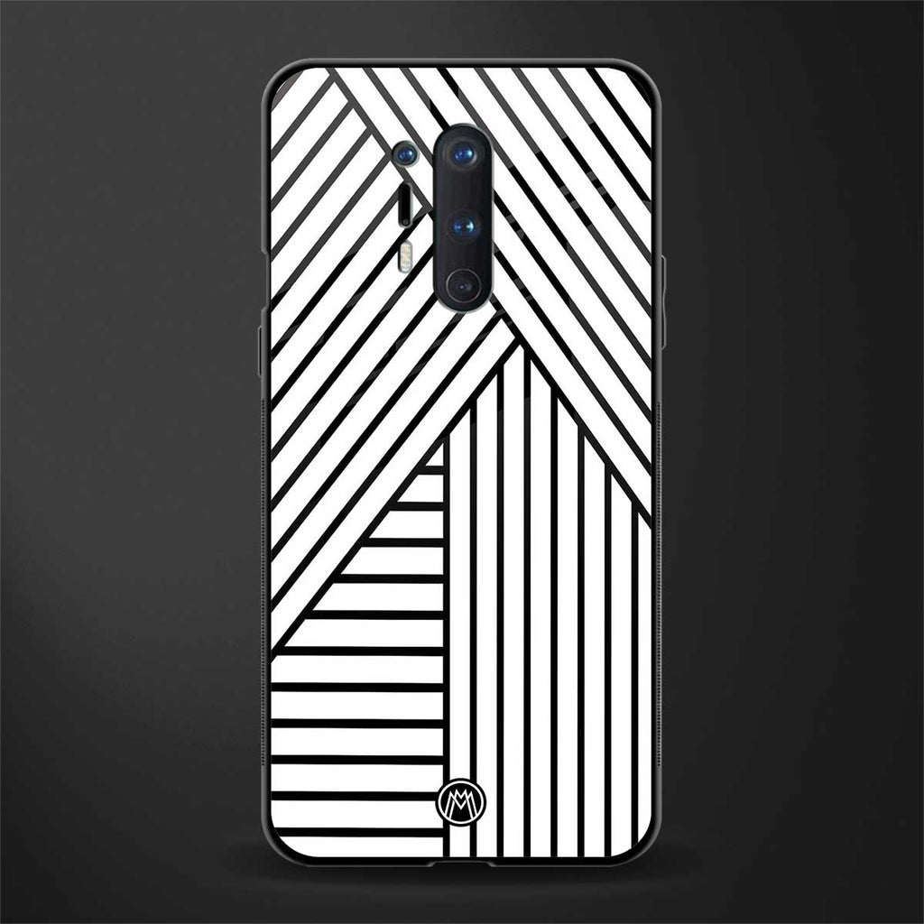 classic white black patten glass case for oneplus 8 pro image