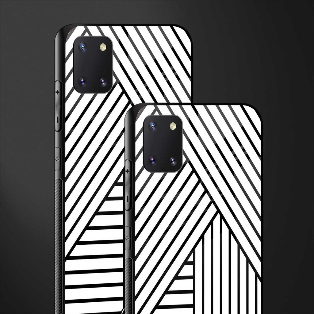 classic white black patten glass case for samsung galaxy note 10 lite image-2
