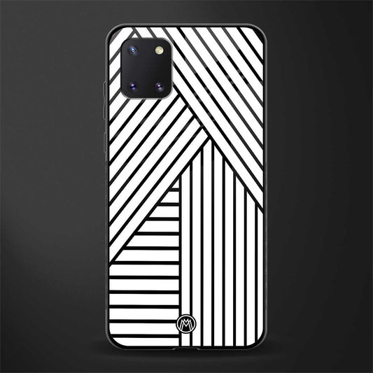 classic white black patten glass case for samsung a81 image