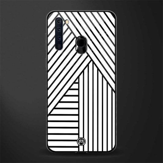 classic white black patten glass case for samsung a21 image