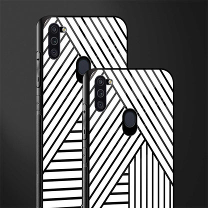 classic white black patten glass case for samsung galaxy m11 image-2