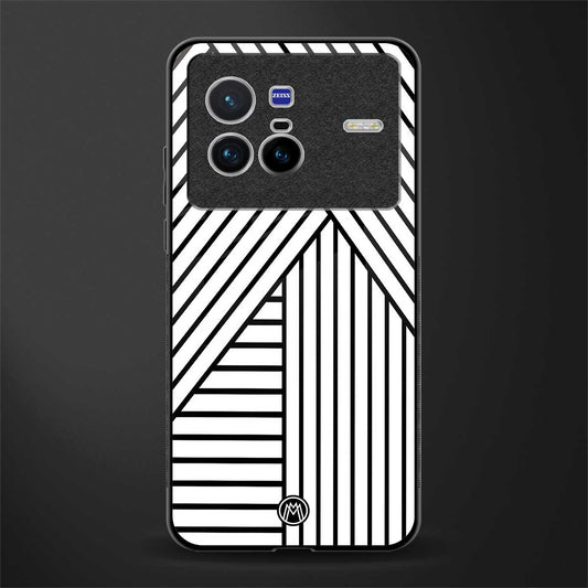 classic white black patten glass case for vivo x80 image