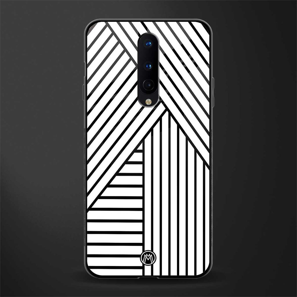 classic white black patten glass case for oneplus 8 image