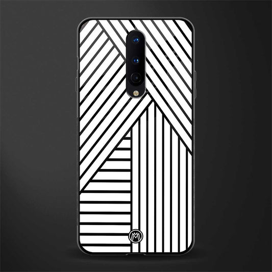 classic white black patten glass case for oneplus 8 image