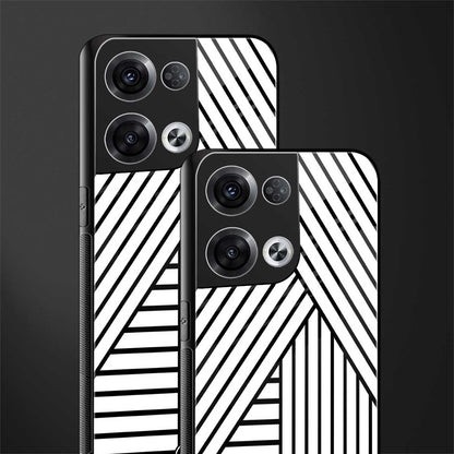 classic white black patten back phone cover | glass case for oppo reno 8