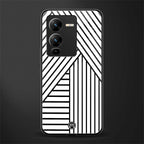 classic white black patten back phone cover | glass case for vivo v25 pro 5g
