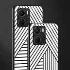 classic white black patten back phone cover | glass case for vivo y16