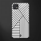 classic white black patten back phone cover | glass case for samsung galaxy f42