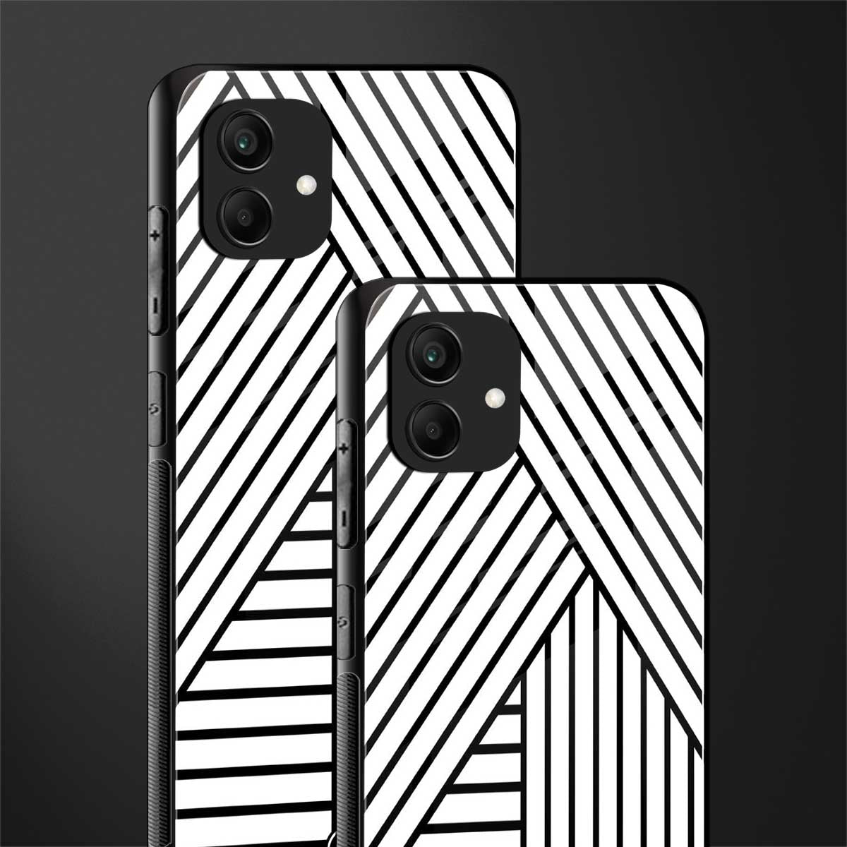 classic white black patten back phone cover | glass case for samsung galaxy a04