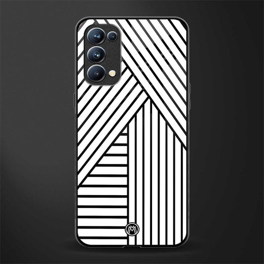 classic white black patten back phone cover | glass case for oppo reno 5