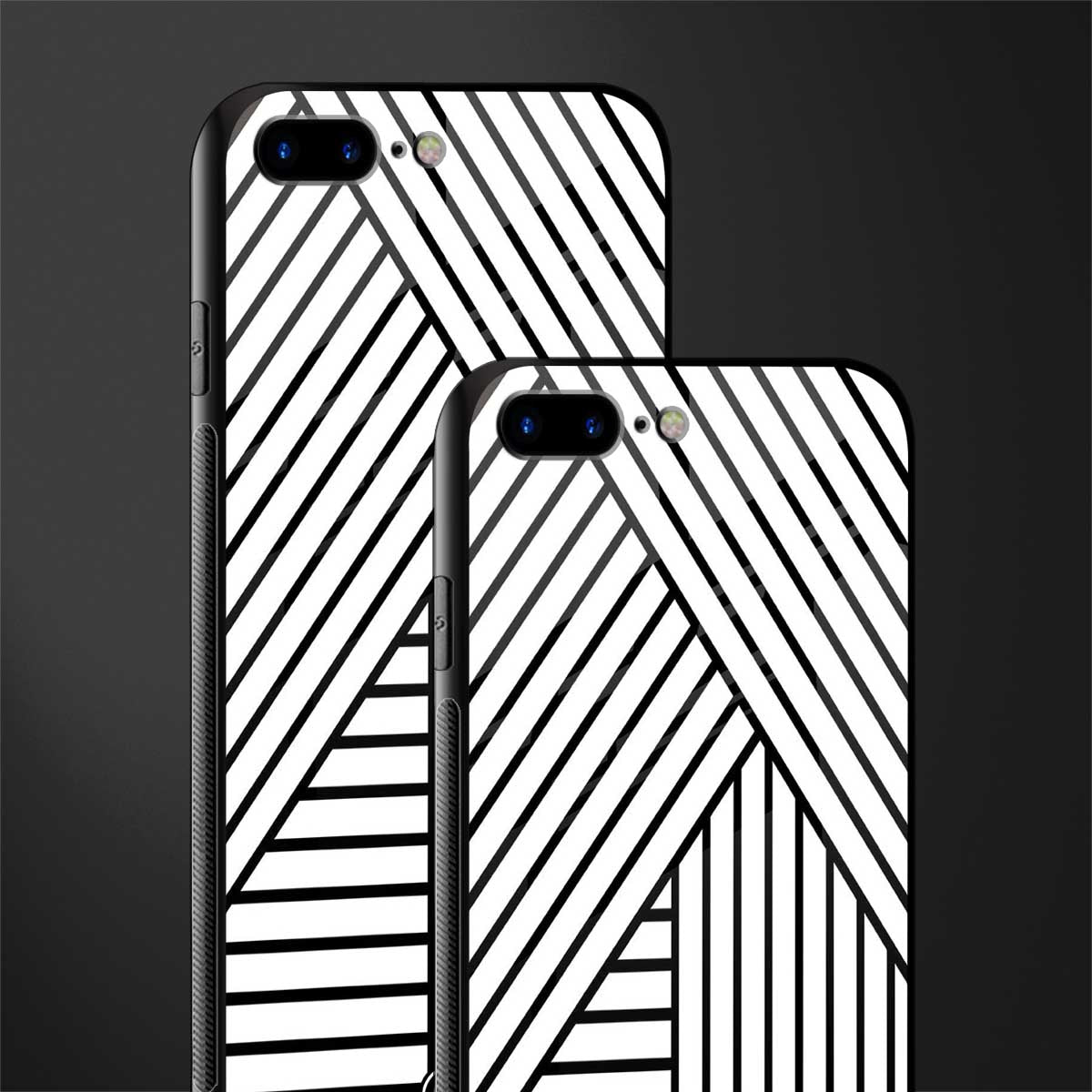 classic white black patten glass case for iphone 7 plus image-2