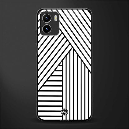 classic white black patten back phone cover | glass case for vivo y72