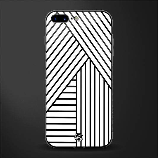 classic white black patten glass case for iphone 8 plus image