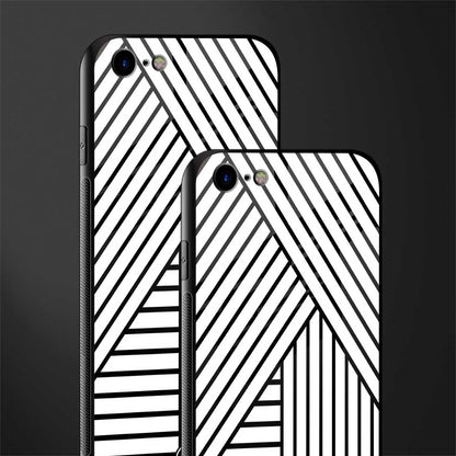 classic white black patten glass case for iphone se 2020 image-2