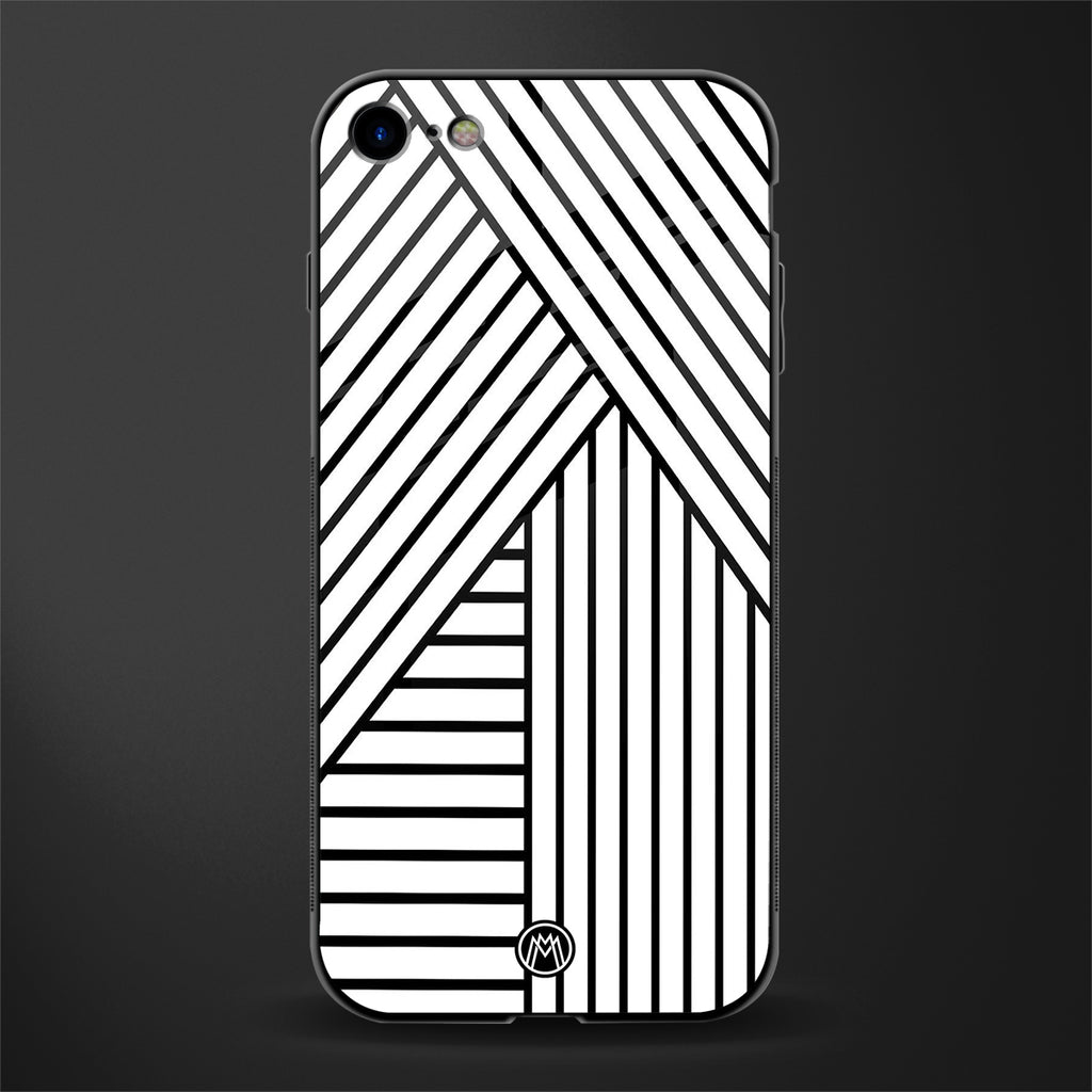 classic white black patten glass case for iphone 8 image