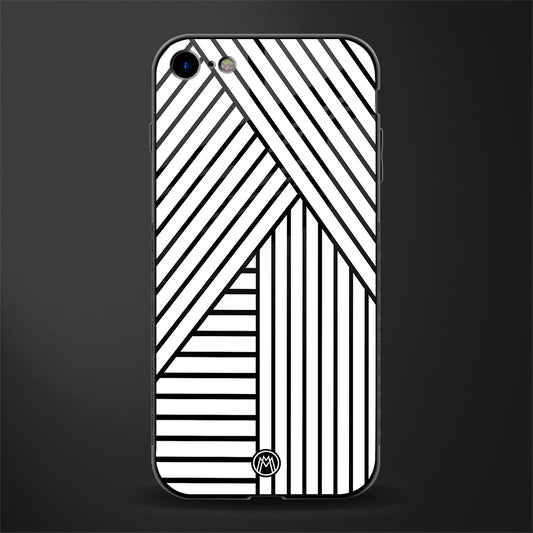 classic white black patten glass case for iphone 8 image