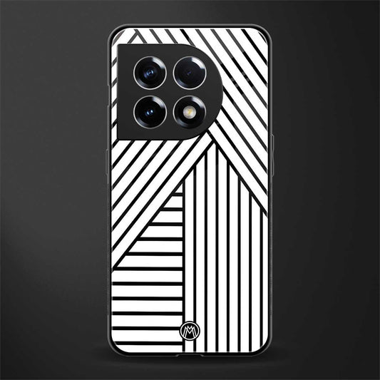 classic white black patten back phone cover | glass case for oneplus 11