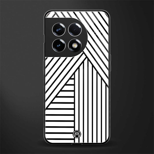 classic white black patten back phone cover | glass case for oneplus 11r