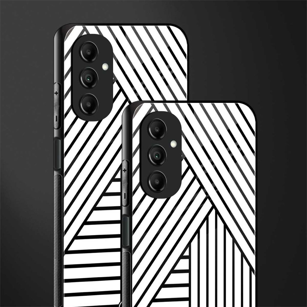 classic white black patten back phone cover | glass case for samsung galaxy a14 5g