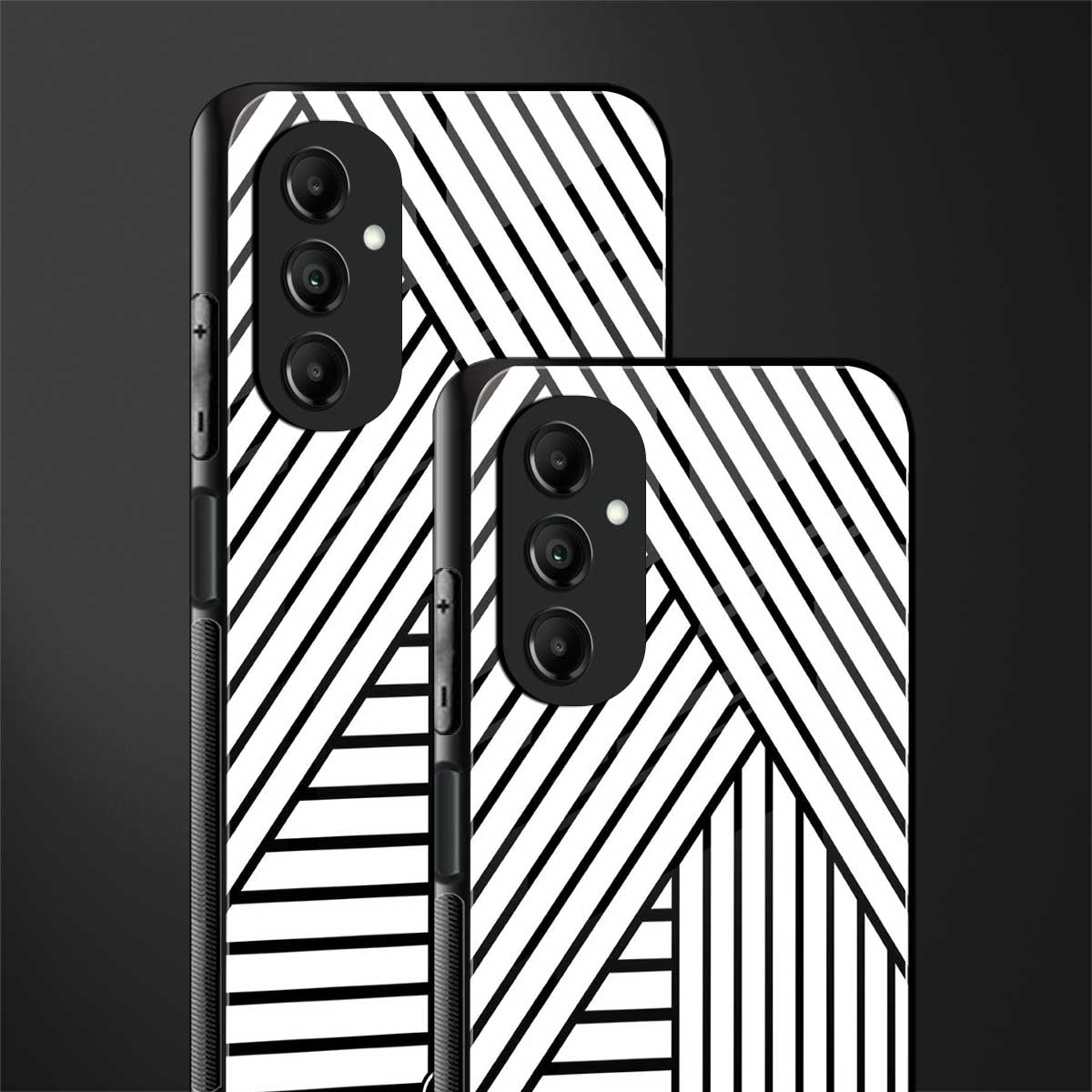 classic white black patten back phone cover | glass case for samsung galaxy a14 5g