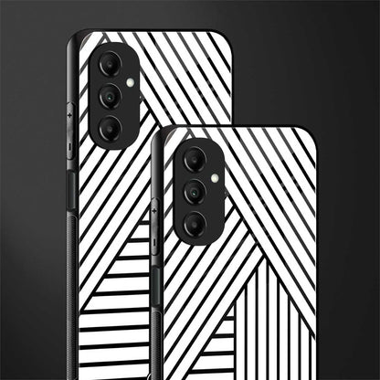 classic white black patten back phone cover | glass case for samsung galaxy a14 5g